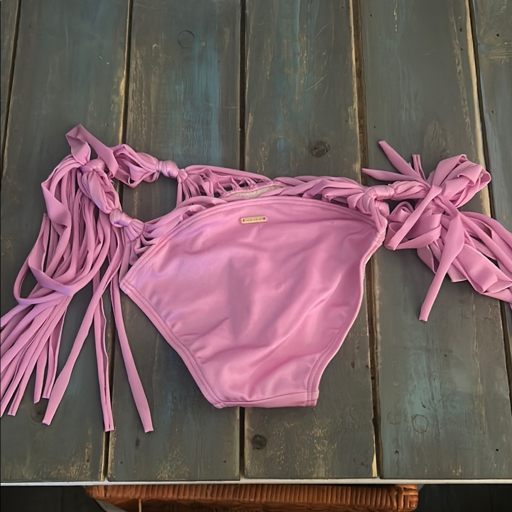 Lavender Bikini Bottom with Fringe Ties